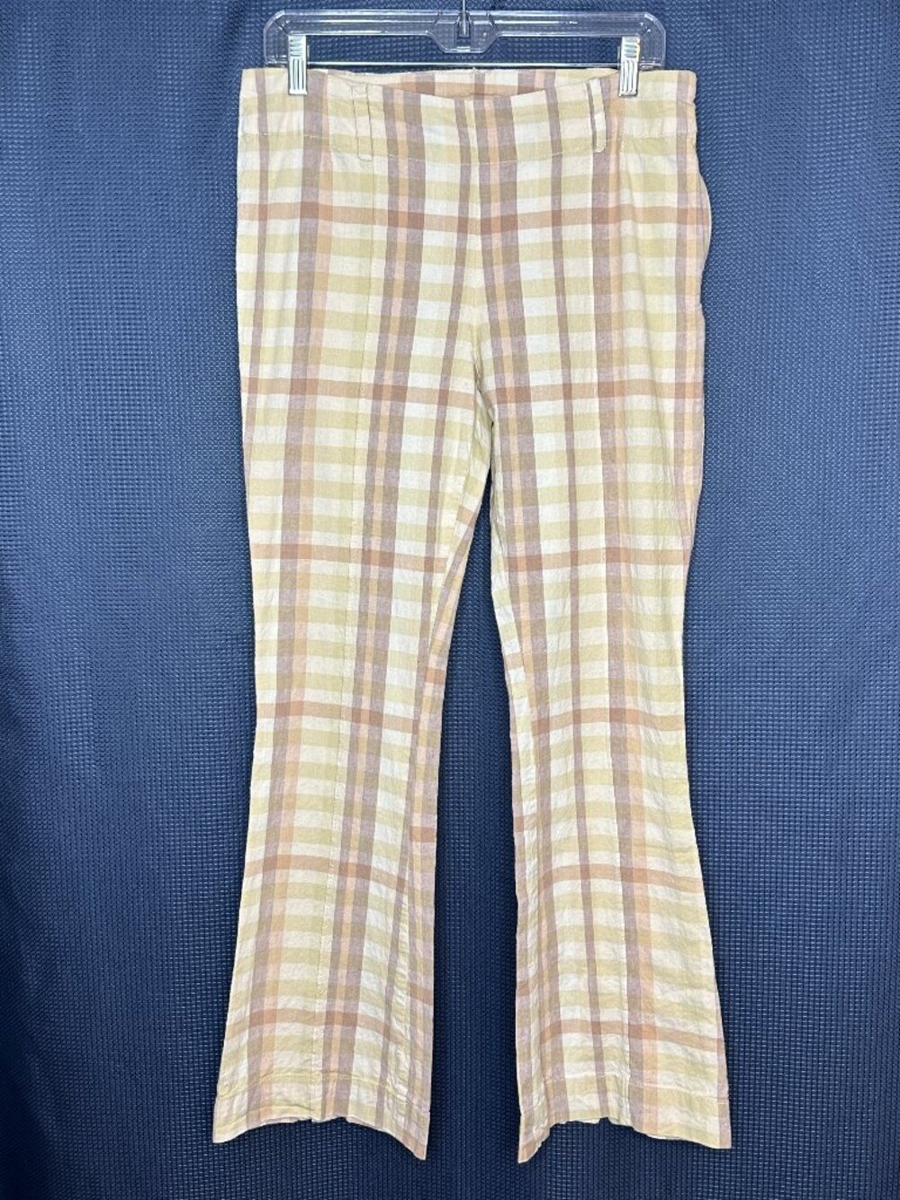 Free People Plaid‎ "The Way you Move" Bootcut Pants, SZ 10  Preppy Academia Y2K